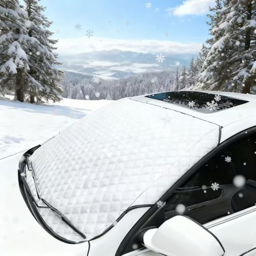 CHENGJIANSHANGMAO Frontscheibenabdeckung Winter für Dacia Dokker (ab Bj,2012), Ganzjährig Sommer Sonnenschutz/Winter Schnee EIS Frost Staub Wasserbeständig UV