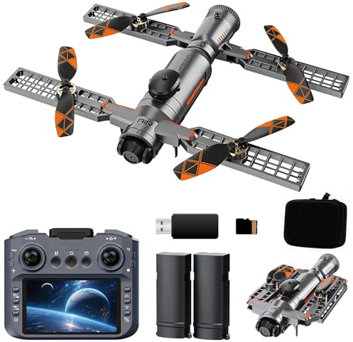 OBEST Drohne mit Kamera, 4.3 Zoll Bildschirm Fernbedienung,Elektrisch Einstellbare Kamera, APP Steuerung, Bürstenloser Motor, Intelligente Barriereschutz, RC Flugzeug Spielzeug für Anfänger