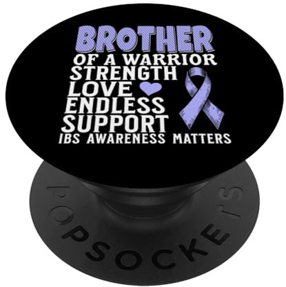Brother of a Warrior IBS Awareness Irritable Bowel Syndrome PopSockets Adhesive PopGrip