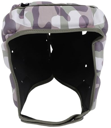 AMONIDA Anti-kollision Andas Rugbyhjälm, EVA Football Soft Cover-hjälm för Vuxna, Barn och Småbarn, Vadderade Huvudbonader med Fotbollsportdesign, Perfekt för Baseballmålvakt (Kamouflage)