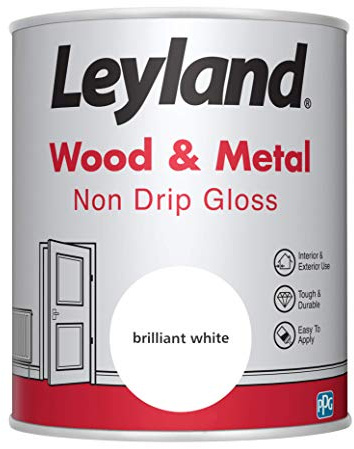 Leyland 423437 Wood & Metal Non Drip Gloss, 0.75 Liters, white