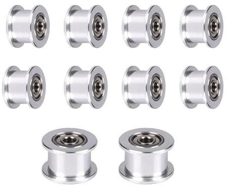 BZ 3D GT2 remskiva GT2 Idler Pulley 16 tandlös borrning 3 mm bredd 6 mm kuggremskiva 16 tandlös bore 3 mm för 3D-skrivare GT2 kuggrem 6 mm bredd. (10 stycken)