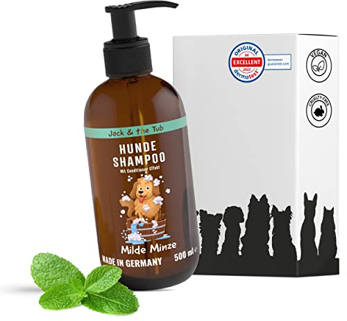 Jack & the Tub Hundeshampoo Milde Minze 500 ml – Shampoo für Hunde mit Conditioner und frischem Minz Duft