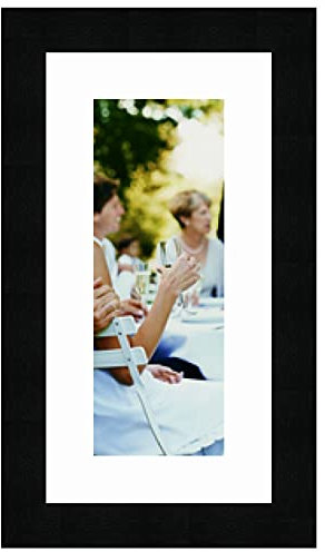 Cadres Photos pêle mêle multivues Super Blanc 1 Photo(s) 10x25 Passe Partout, Cadre Photo Mural 15x30 cm Noir, 3 cm de Largeur