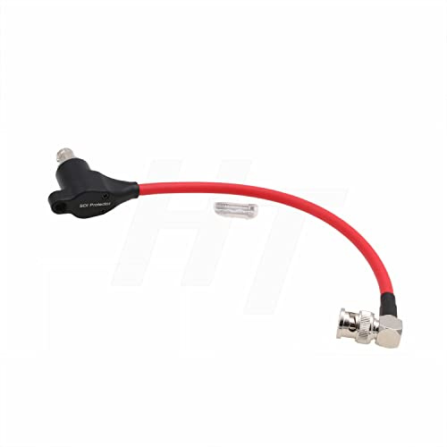 HangTon Isolatore video SDI 12G galvanico con protezione da sovratensioni BNC cavo coassiale per monitor Red Komodo Alexa Blackmagic Camera Atomos (angolo rosso 45,7 cm)
