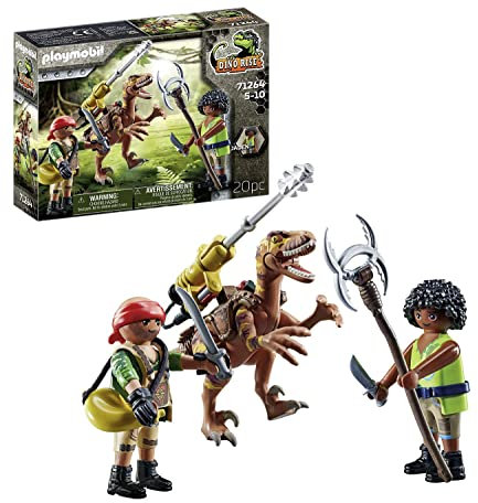 PLAYMOBIL Dino Rise 71264 Deinonychus, Dinosaurier mit Abnehmbarer, schwenkbarer Kanone, Spielzeug für Kinder ab 5 Jahren