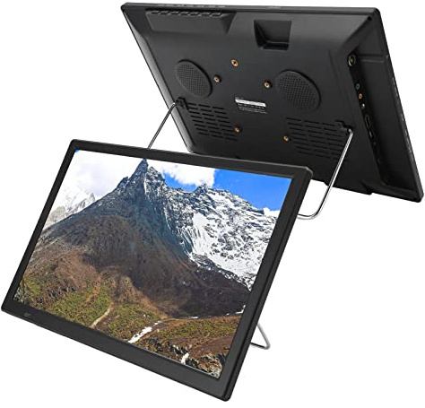 Tragbarer 16 Zoll Digitalfernseher, Auto Breitbild LED Fernseher mit Abnehmbaren Antennen, Unterstützt Analog TV, Digital TV und ATV, für Küche, Wohnwagen, Camping