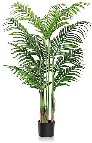 Dremisland 160CM Artificial Palm Tree Indoor 5.3FT Lifelike Tropical Paradise Palm in Pot 10 Trunk Faux Large Artificial Plants Outdoor for Home Office Living Room Farmhouse Modern Decor