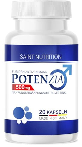 Saint Nutrition NEU: POTENZIA Kapseln hochdosiert für aktive Männer mit Sofortwirkung – extra stark abgestimmt auf die Bedürfnisse für den Mann - Premium Qualität mit L-Arginin und Zink