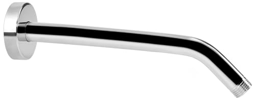 NearMoon Shower Arm + Flange + Teflon Tape, Made of 304 Stainless Steel, Shower Head Extension Extender Pipe Arm, Wall-Mounted for Fixed Bathroom Shower Head, Never Rust (12 Inch, Chrome Finish)