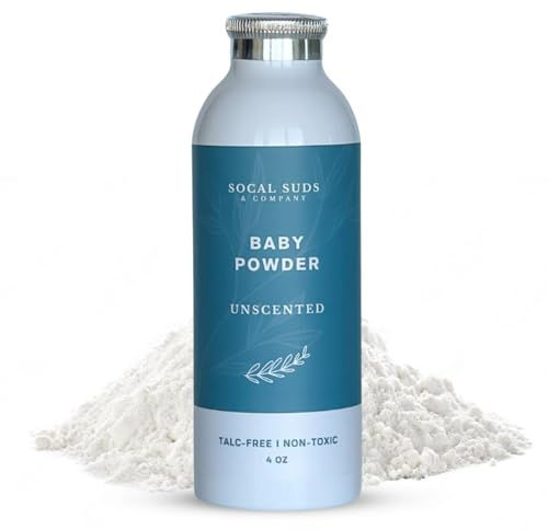SoCal Suds & Company - Polvere naturale per bambini senza talco - Elementi essenziali per neonati con polvere di arrowroot, caolino, estratto di corteccia di pioppo per una pelle morbida e lenitiva
