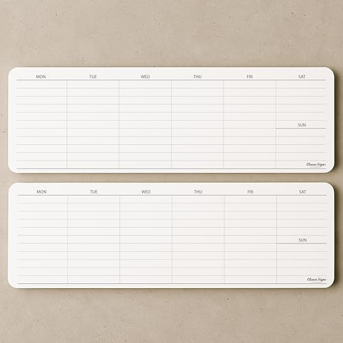 Weekly Planner Pad, Weekly To Do List Notepad, Tear Off Undated Weekly Planner Notepad, 2 Pack, 50 Sheet Each, 4,2 X 11,7, Premium Thick Paper with Cardboard Back Support, Weekly Desk Planner by CLEVER SIGNS