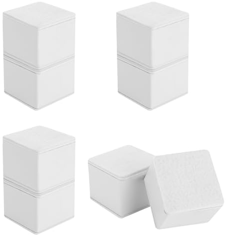 DAJAVE 8 Stück Möbelerhöhung aus Karbonstahl 5 cm, Durchmesser 6 cm, Selbstklebend Betthöher, Tischerhöher, Sofaerhöher, Fügt 5 cm Höhe zu Betten Sofas und Schränken Hinzu, Quadrat Möbelfüße Weiß
