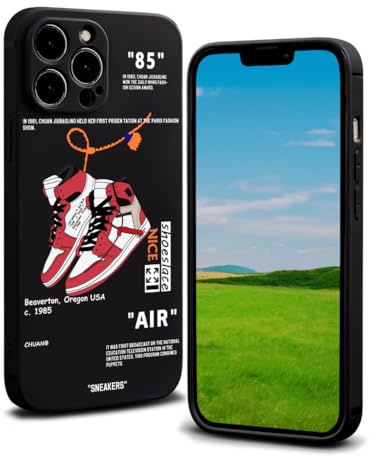CHBSHENG Coole Handyhülle für iPhone 16 Pro Max, für Jungen und Männer, Straßendesign, ästhetisch, stoßfest, Basketball-Sneaker, Sport-Designer-Hüllen kompatibel mit iPhone 16 Pro Max, Schwarz