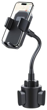 Osilly Car Cup Holder Phone Mount, 2 in 1 Adjustable 360° Rotation Vehicle Cellphone Cradle with Expandable Base, Shockproof Auto Smartphone Hanger, Universal for SUV, Truck, RV
