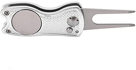 Divot-Reparaturwerkzeug, Divot-Reparaturwerkzeug, Edelstahl-Golfgabel, Metall, Faltbare -Divot-Putting-Green-Gabel, Divot-Reparaturwerkzeug, Faltbare -Pitchgabel für Golfer,