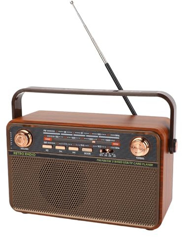 Am FM Radio Portable, 4 en 1 Shortwave Radio Es Compatible con Bluetooth, TF Tarjeta TF, Unidad Flash USB, Batería Recargable de 1200 MAh, para el Baño de (Enchufe de la UE)