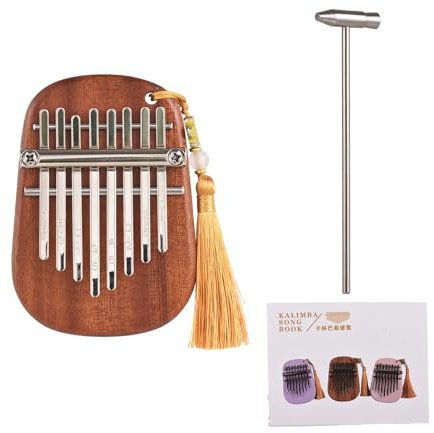 Vibrant 8-Key Kalimba Thumb Piano, Lightweight Portable Musical Instrument with Engraved Keys, Easy to Learn Sapele Wood Piano for Travel and Beginn