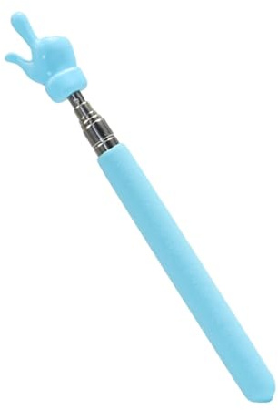 Palo de enseñanza extraíble con diseño de dedo, puntero de pizarra blanca, presentador de mano, barra telescópica, herramienta de enseñanza (azul)