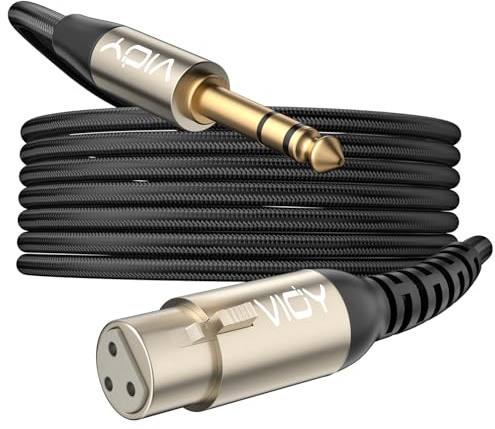 VIOY XLR to 6.35mm Cable 2M, 1/4 Inch TRS to XLR Female Balanced Microphone Cable for Mixers, Amplifiers, Speakers, Dynamic Microphones, CD Players, Electronic Piano, Karaoke Machines