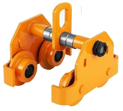 Carro de viga de empuje con capacidad de 0,5 T-3 T for ruedas dobles de servicio pesado Polipasto de garaje Manual simple for brida de viga en I curvada recta para el trabajo(1 Ton)