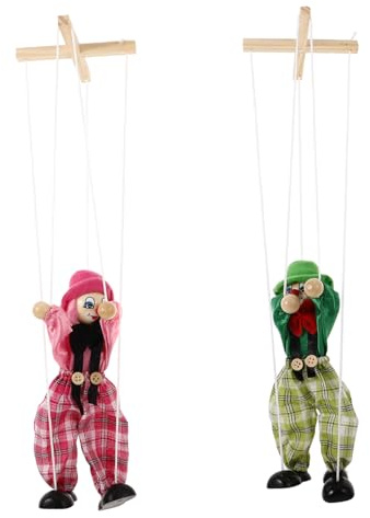TOYANDONA 2 Stück Marionetten Holzpiraten Zugschnur Puppen Für Kinder 8-10 Interaktives Spielzeug Indoor Fingerübung Kreativ