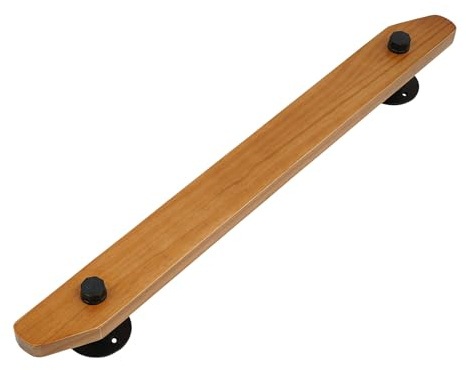 Treppengeländer Innen Holz, Massivholz Dekor Treppengelander mit Runde Sockel mit Vorgebohrten Löchern, 30 mm Dicke Wandmontage Handlauf für Treppen, Badezimmer, Flure