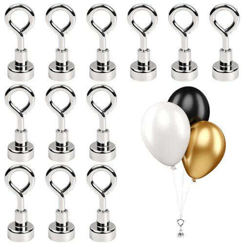 12 Pesos Magnéticos para Globos, Pesos Reutilizables para Globos de Helio, Decoración de Mesa o Suelo para Fiesta, Boda, Cumpleaños, Navidad, Halloween