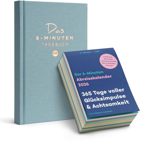 6-Minuten Tagebuch für Erwachsene & Abreißkalender 2026 Set