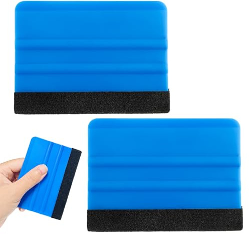 2PCS Premium Blue Squeegee Smoothing Tool - Multi-Use Application Kit for Car Vinyl Wrap, Wallpaper & Window Tint Film, Anti-Scratch Trimming Tool