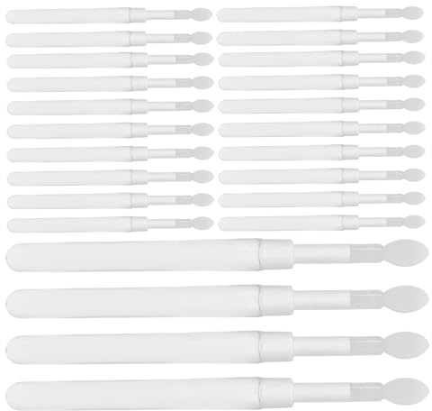 Healvian 60 St Silikon Läppborstar med Lock Återanvändbara Miniapplikatorer för Läppstift Läppglans och Läppfärg Mjuka och Flexibla Sminkverktyg för Jämn Applicering och Blending Portabla