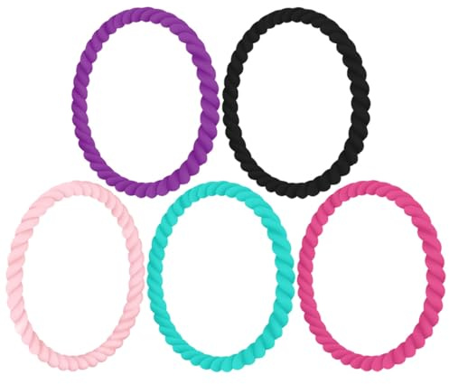 LALADEFIEE Braccialetti Fasce per Polso Resistenti e Comode 5 Pezzi in Silicone Unisex Elastici alla Moda Colore Casuale per Uso Quotidiano e Abbigliamento Casual