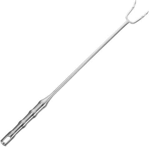 EXAOMBLE Gancio per Carne in Acciaio Inox 304 50cm Portatile per Barbecue e Cucina, Gancio per Alimenti Riutilizzabile Manico Saldato, Resistente per Uso Ristorante e Picnic