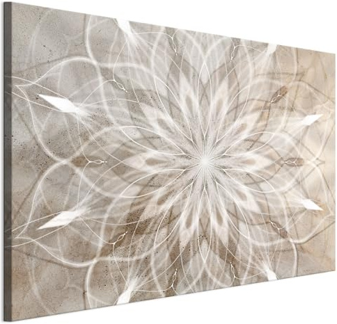 LUMASOUL Wandbilder Wohnzimmer Leinwandbild Mandala 14 120x80 cm | 1-teiliges Bild für Schlafzimmer, Flur, Büro und Küche, modernes Foto-Motiv