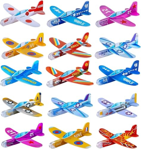 CtiUjdx 30 Gliders Party Bag Fillers, Foam Plane Flying Toys | Foam Material Flying Toys, Outdoor Activity Gliders, Party Bag Fillers, DIY Assembly Planes, Random Colour Styles