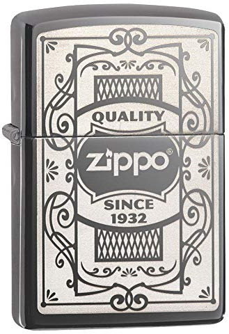 Zippo Hielo Calidad Resistente al Viento Ligero Unisex, Color Negro, Talla única, Black Ice - Vintage
