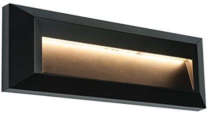 Severus Black Finish Indirect Warm White LED Outdoor Landscape Guide Pathway Driveway Wall Light IP65 Rated