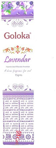 Goloka Masala Räucherstäbchen, Lavendel, handgerollt, 1 x 15 g