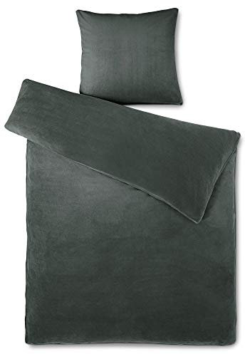 aqua-textil Feelwell Ropa de Cama Microfibra de vellón de coralina Invierno 2tlg. 135 x 200 cm Antracita
