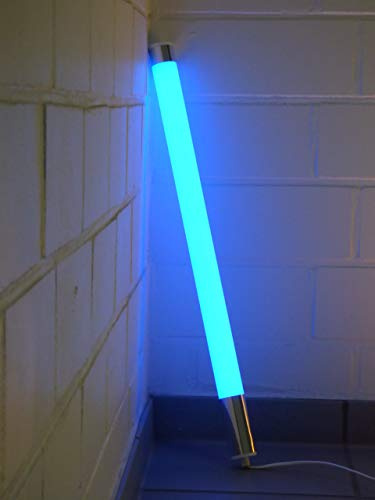 Lichtidee 1 x Led Leuchtstab matt Softton blau Dekostab GL mit weißem Kabel und Schalter 60cm IP20 230 Volt
