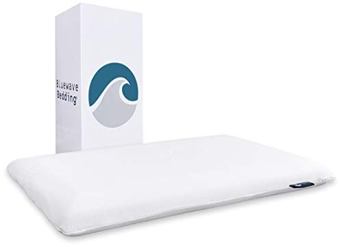 Bluewave Bedding Hyper Slim Gel Memory Foam Pillow for Stomach and Back Sleepers - Thin, Flat Design for Cervical Neck Alignment and Deeper Sleep (2.25-Inches Height, Standard Size)