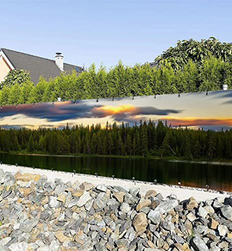 MyMaxxi Zaunbanner Sichtschutz - Sonnenaufgang über dem Herbert See - Abdeckung für Terrasse Zaun - Windschutz Sonnenschutz Blickdicht - Zaunverkleidung wetterfest -