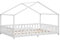 [en.casa] Kinderbett Treviolo Hausbett 120 x 200 cm Holzbett für Kinder mit Rausfallschutz Montessori Bettgestell mit Lattenrost Kiefernholz Weiß