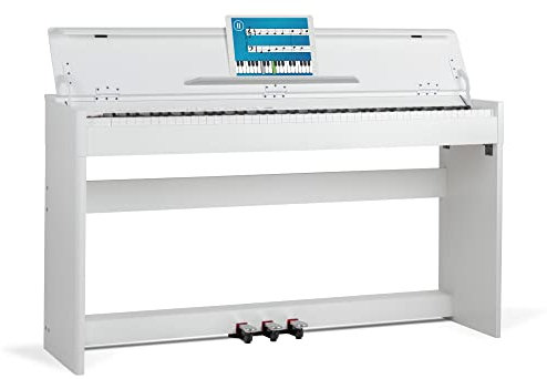 McGrey DP-18 WM E-Piano - 88 gewichtete Tasten mit Hammermechanik und Anschlagdynamik - 128 Klänge - Dual- und Split-Funktion - Tastaturabdeckung - 3 Pedale - Weiß matt
