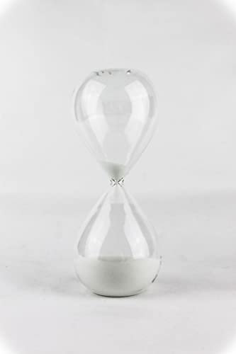 Lemonti Timeless Sanduhr aus Glas | 60 Minuten in Weiß | auch in 10/15/30/45/60 min | als Dekoration für das Büro, Küche sowie Zeitangabe für Kinder…