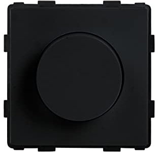 Luxus-Time Interruttore a bilanciere, prese in alluminio, telaio da incasso, UP Schuko, interruttore da parete, interruttore a levetta, colore nero (modulo: bilanciere 1 dimmer