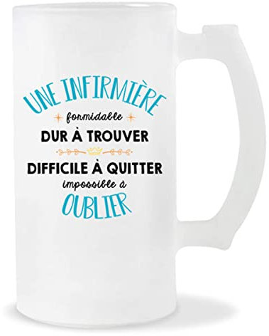 Planetee Chope de bière Une Infirmière Formidable | Verre à bière Pinte cadeau amie collègue de travail, départ retraite