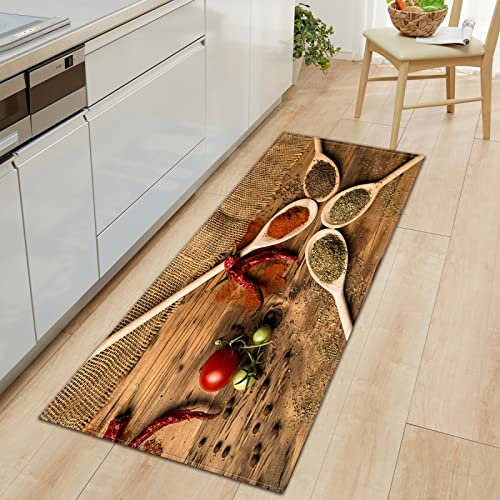 GOKSEL rutschfeste Küchenmatten Farben & Gewürze Teppiche Waschbare Gummiunterlage Fußmatte Mikrofaser Teppichset 60 x 180cm