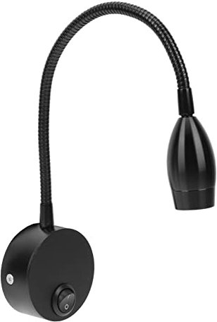 Housoutil Moderne Flexible Led Leselampe Wandlampe Mit Schwanenhals Verstellbarer Strahler Für Schlafzimmer Büro Flur Und Wohnzimmer Energiesparend Langlebig Schwarz Mit Neutralweißem Licht