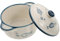 RORPOIR Food Bowl with Lid Hand-Painted Ceramic Steamed Egg Bowl for Non-Slip Double Handle Design Easy to Clean for Salad, Noodle, Porridge, Rice, Dishwasher & Microwave Safe